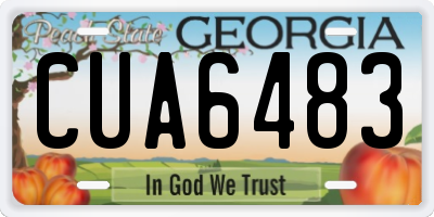 GA license plate CUA6483