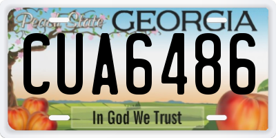 GA license plate CUA6486