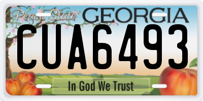 GA license plate CUA6493