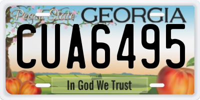 GA license plate CUA6495