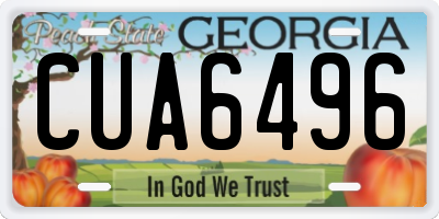 GA license plate CUA6496