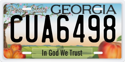 GA license plate CUA6498