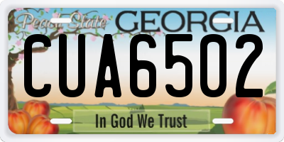 GA license plate CUA6502