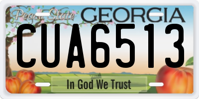 GA license plate CUA6513