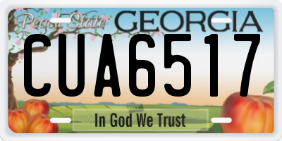 GA license plate CUA6517