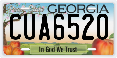 GA license plate CUA6520