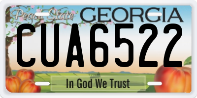 GA license plate CUA6522