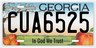 GA license plate CUA6525