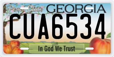 GA license plate CUA6534