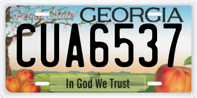 GA license plate CUA6537