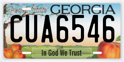 GA license plate CUA6546
