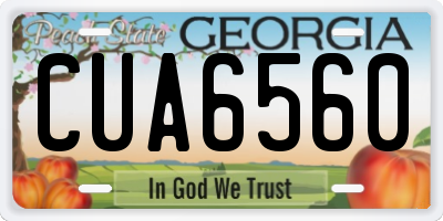 GA license plate CUA6560