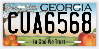 GA license plate CUA6568