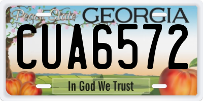 GA license plate CUA6572