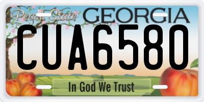 GA license plate CUA6580