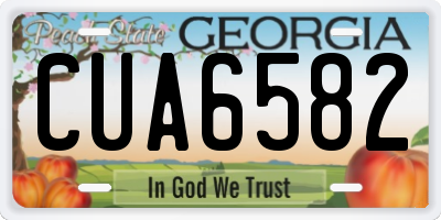GA license plate CUA6582