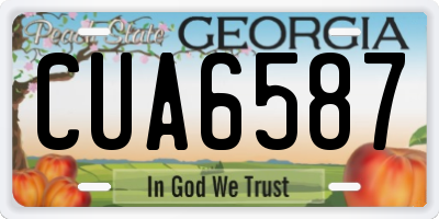 GA license plate CUA6587