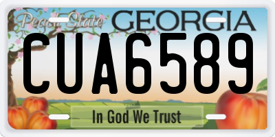 GA license plate CUA6589