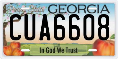 GA license plate CUA6608