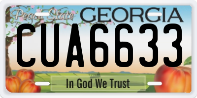 GA license plate CUA6633