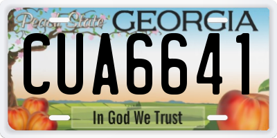GA license plate CUA6641