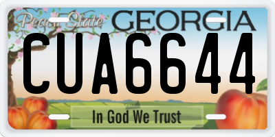 GA license plate CUA6644