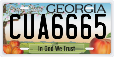 GA license plate CUA6665