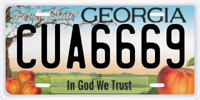 GA license plate CUA6669