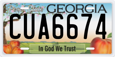 GA license plate CUA6674