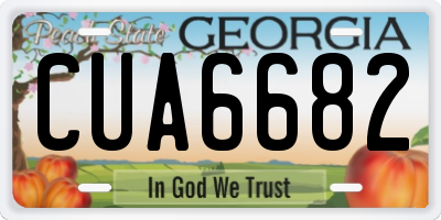 GA license plate CUA6682