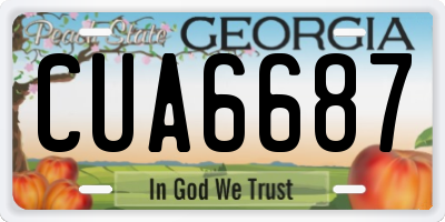 GA license plate CUA6687