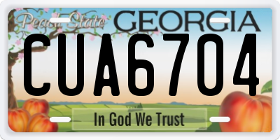 GA license plate CUA6704