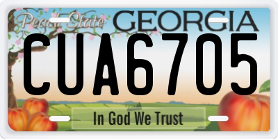 GA license plate CUA6705