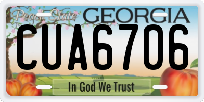 GA license plate CUA6706