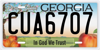 GA license plate CUA6707