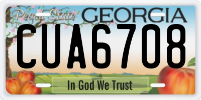 GA license plate CUA6708