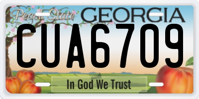 GA license plate CUA6709