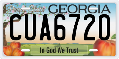 GA license plate CUA6720