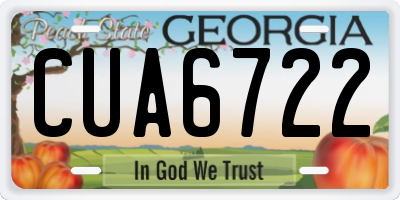 GA license plate CUA6722