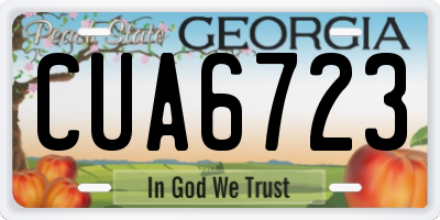 GA license plate CUA6723