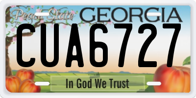 GA license plate CUA6727