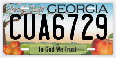 GA license plate CUA6729