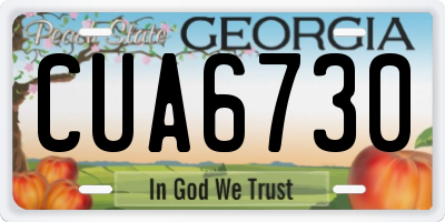 GA license plate CUA6730