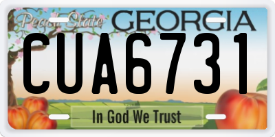 GA license plate CUA6731