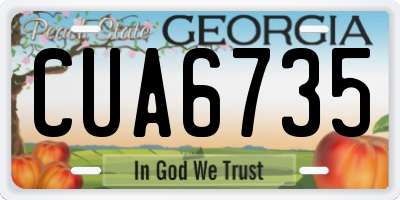 GA license plate CUA6735