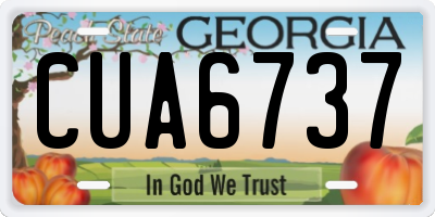 GA license plate CUA6737