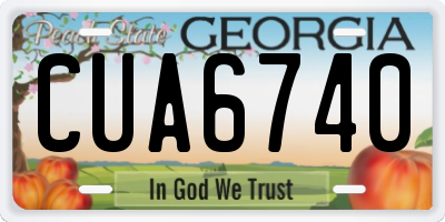GA license plate CUA6740