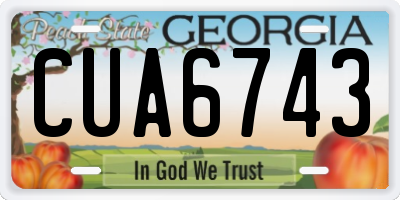 GA license plate CUA6743
