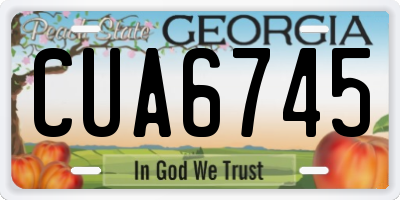 GA license plate CUA6745