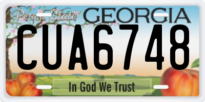 GA license plate CUA6748